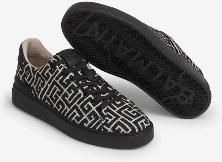 Balmain B-Court Jacquard Sneakers - Image 4