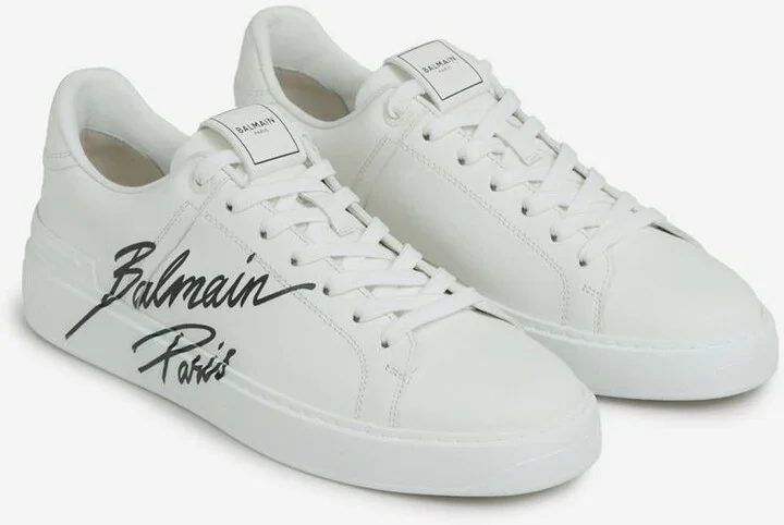 Balmain B-Court Leather Sneakers - Image 3