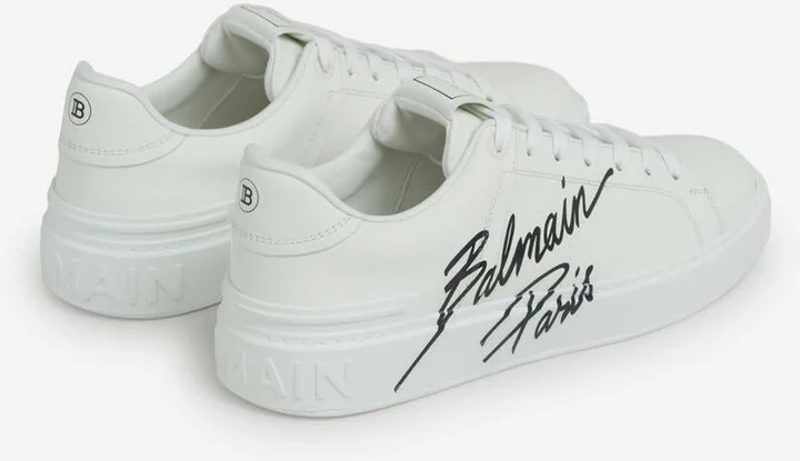 Balmain B-Court Leather Sneakers - Image 4