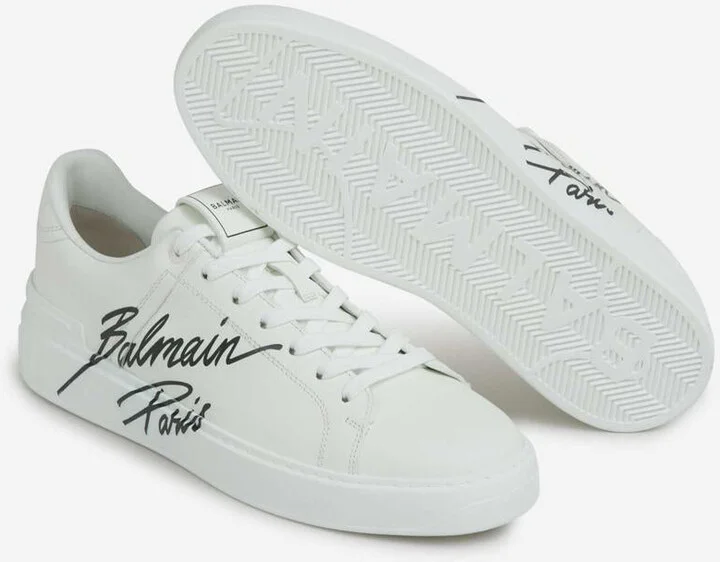 Balmain B-Court Leather Sneakers - Image 5