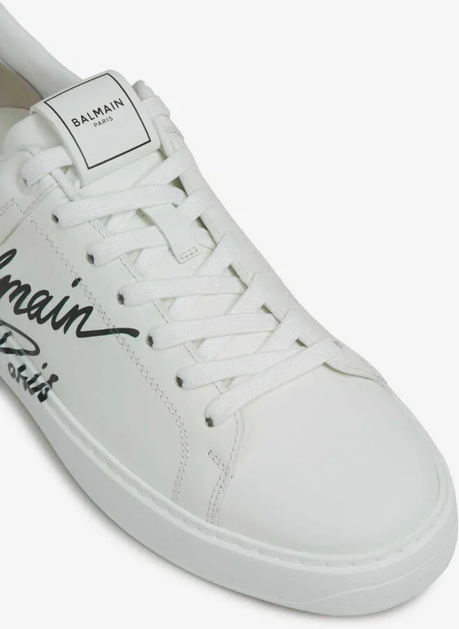 Balmain B-Court Leather Sneakers - Image 6