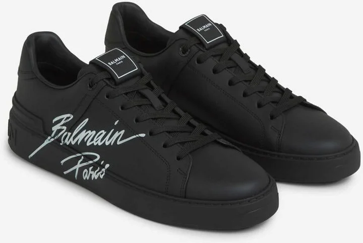 Balmain B-Court Leather Sneakers - Image 3