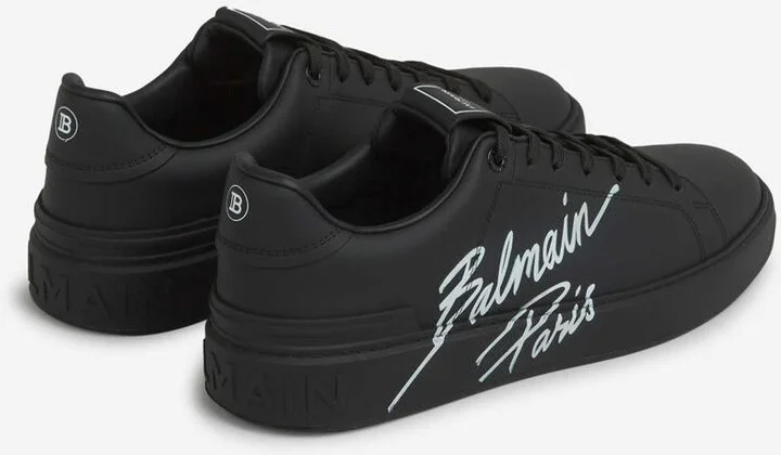 Balmain B-Court Leather Sneakers - Image 4