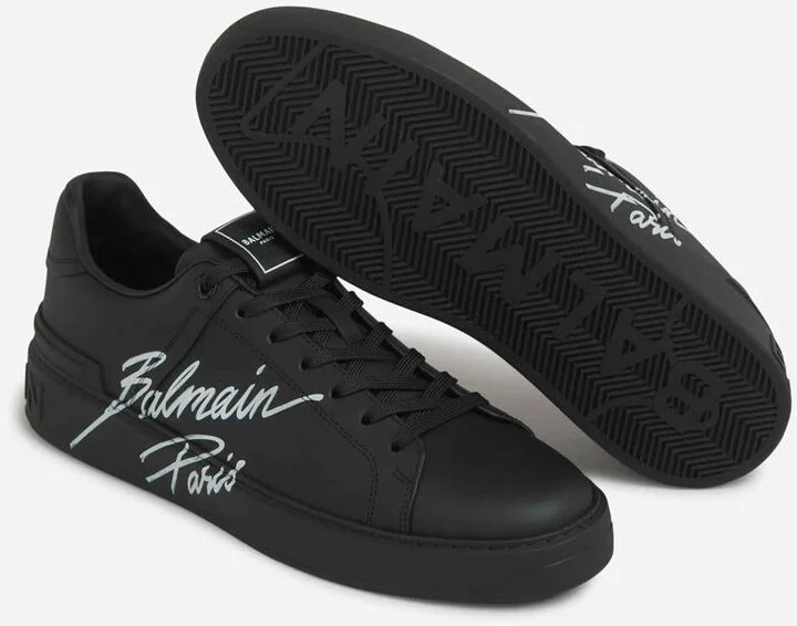 Balmain B-Court Leather Sneakers - Image 5