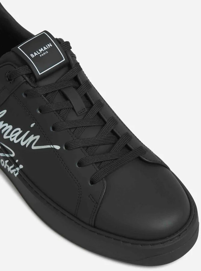 Balmain B-Court Leather Sneakers - Image 6
