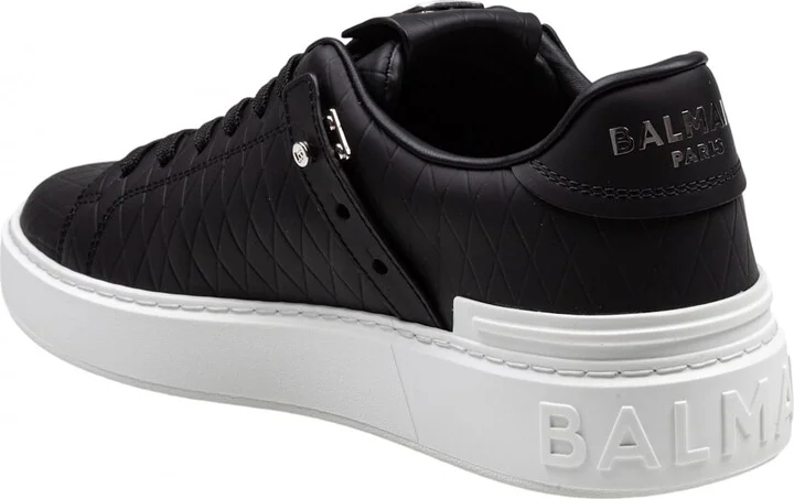 Balmain B-court Sneakers In Black Leather - Image 4