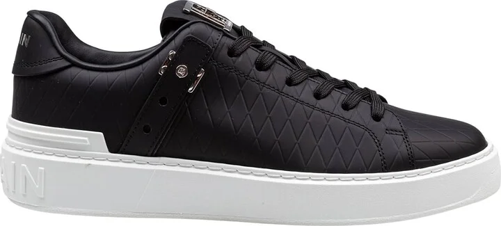 Balmain B-court Sneakers In Black Leather