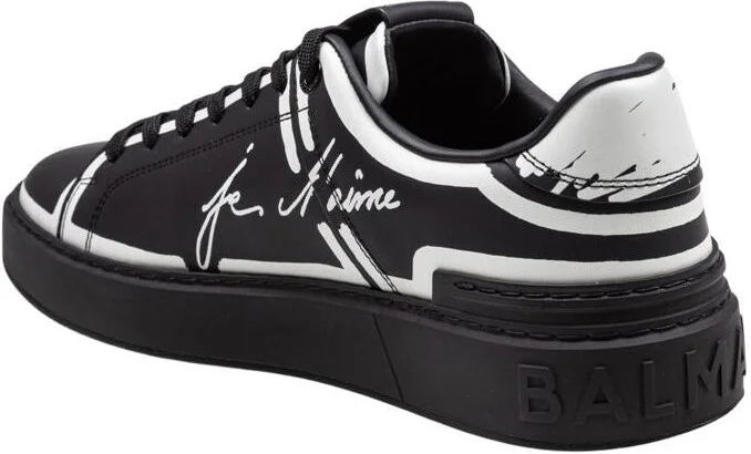 Balmain B-Court Sneakers In Calfskin - Image 4