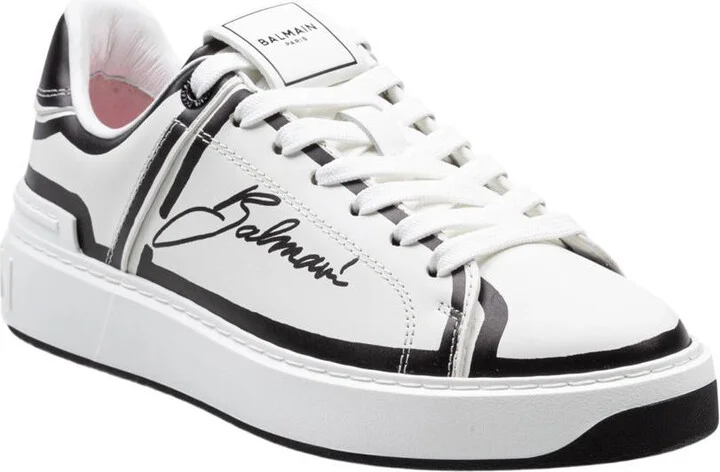 Balmain B-Court Sneakers In Calfskin - Image 2