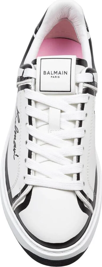 Balmain B-Court Sneakers In Calfskin - Image 3