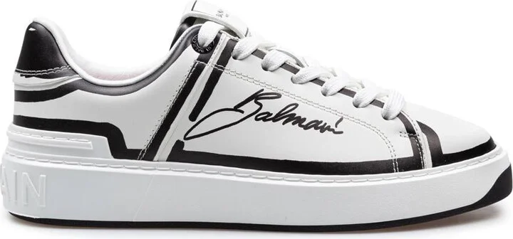Balmain B-Court Sneakers In Calfskin