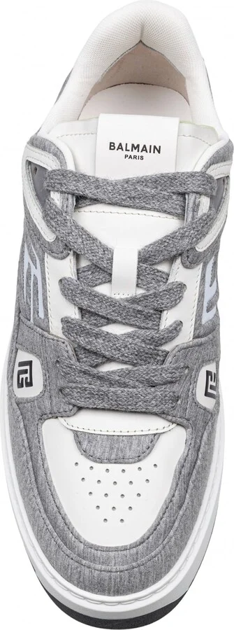 Balmain B-court Sneakers In Pile And Leather Color Grey - Image 3
