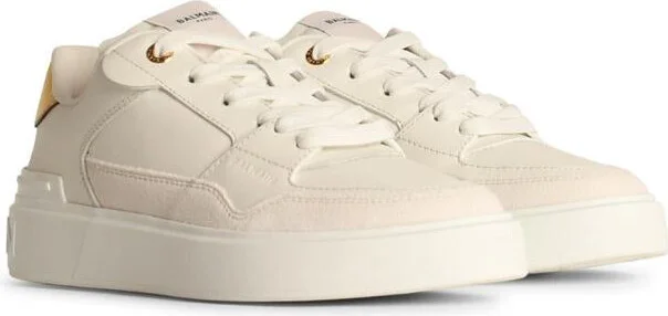 Balmain 'B-Court' White Leather Sneakers - Image 2