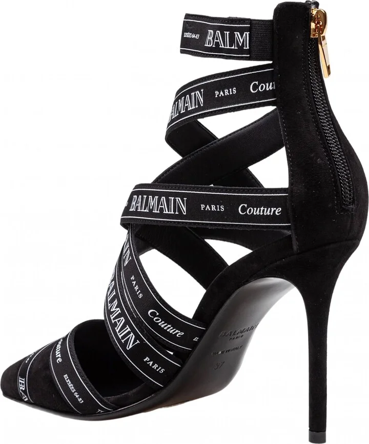 Balmain Balmain Ribbon Suede Pump Couture Sandal - Image 4