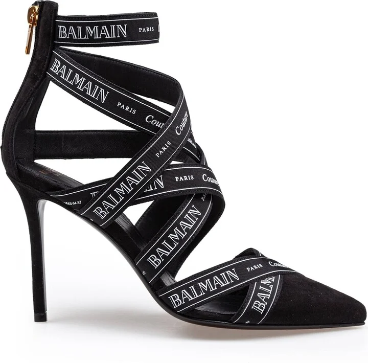 Balmain Balmain Ribbon Suede Pump Couture Sandal