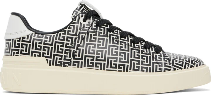 Balmain Beige & Black B-Court Flip Sneakers