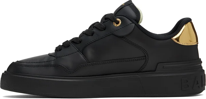 Balmain Black B-Court Flip Calfskin Sneakers - Image 3