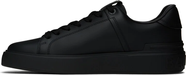 Balmain Black B-Court Leather Sneakers - Image 3