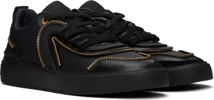 Balmain Black B-Skate Zip Sneakers - Image 4
