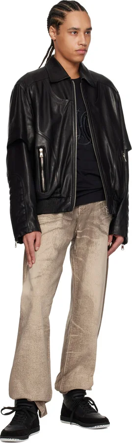 Balmain Black 'Balmain' Swan Mid-Top Sneakers - Image 5