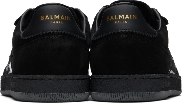 Balmain Black 'Balmain' Swan Suede & Leather Sneakers - Image 2