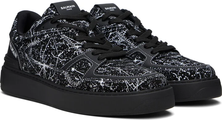 Balmain Black Galaxy Print B-Court Skate Sneakers - Image 4