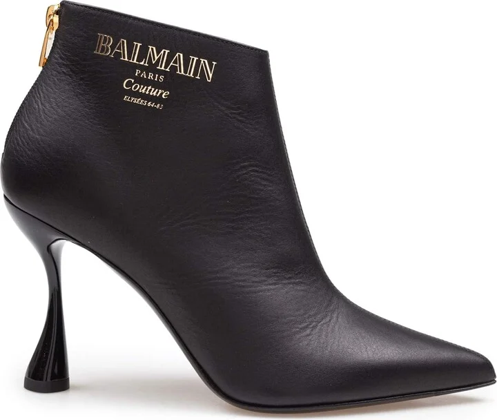 Balmain Black Leather Ankle Boot