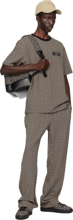 Balmain Black & Off-White B-Court Jacquard Monogram Sneakers - Image 5