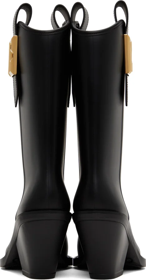Balmain Black Rubber Tess PB Cowboy Boots - Image 2