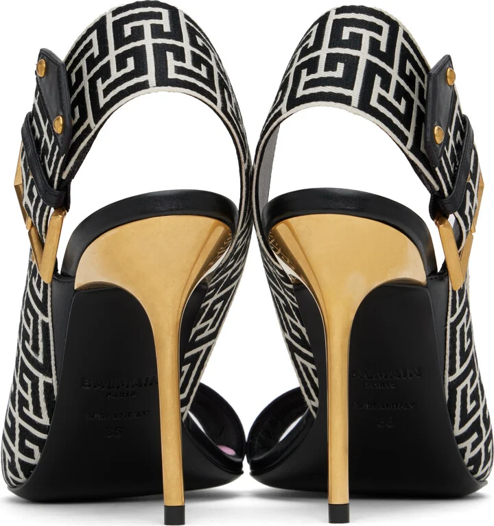 Balmain Black Rudy Heeled Sandals - Image 2