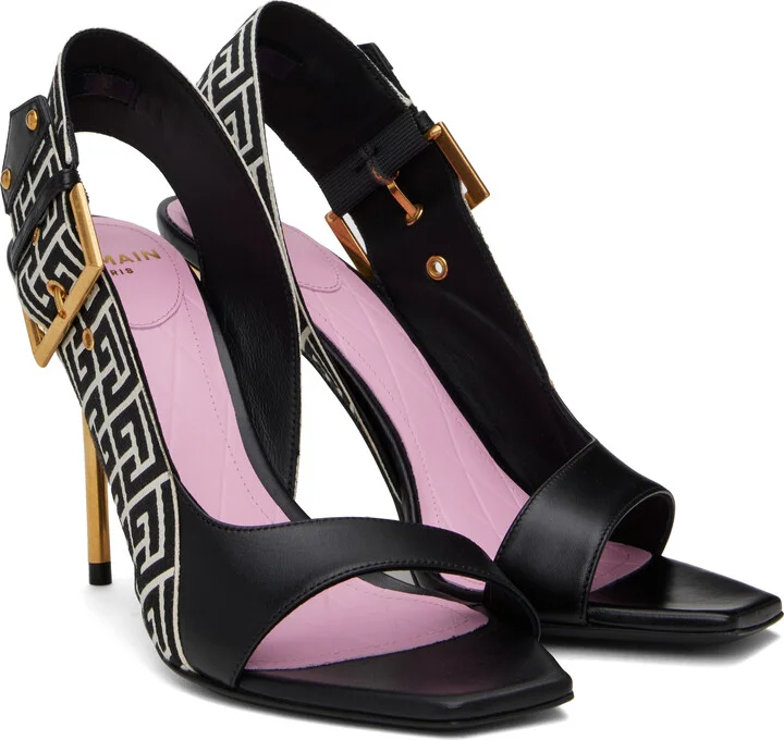 Balmain Black Rudy Heeled Sandals - Image 4