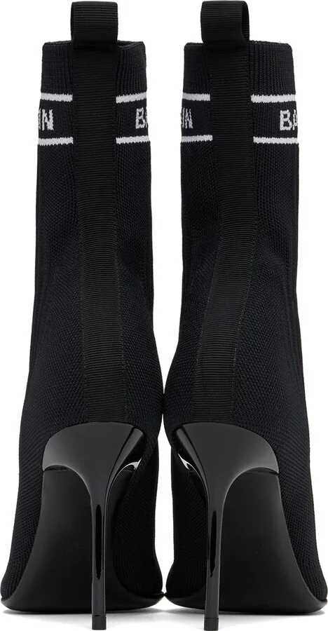 Balmain Black Skye Knit Boots - Image 2