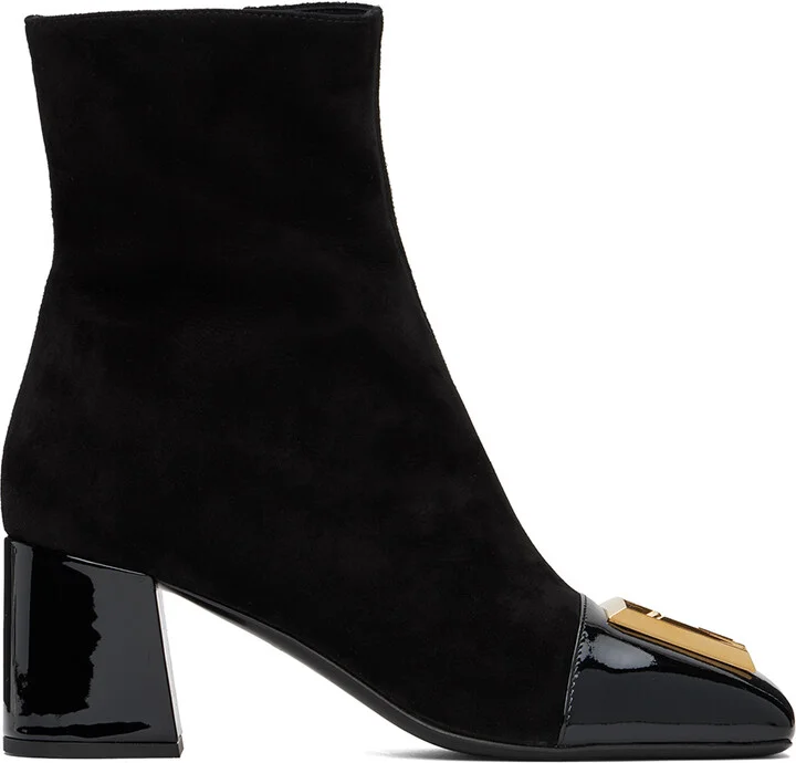 Balmain Black Suede Edna Boots