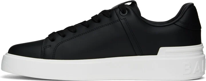 Balmain Black & White B-Court Leather Sneakers - Image 3