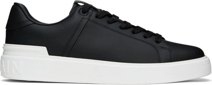 Balmain Black & White B-Court Leather Sneakers