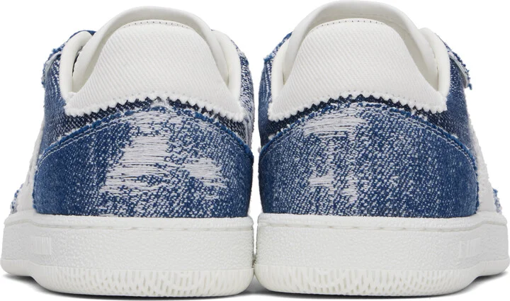Balmain Blue Denim 'Balmain' Swan Sneakers - Image 2