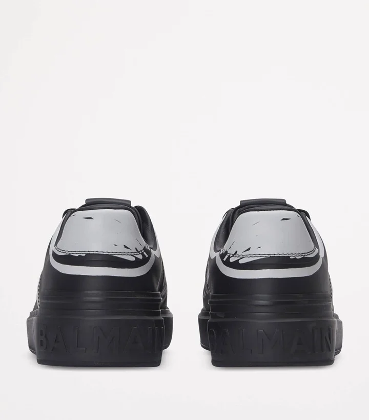 Balmain Calfskin B-Court Printed Sneakers - Image 2