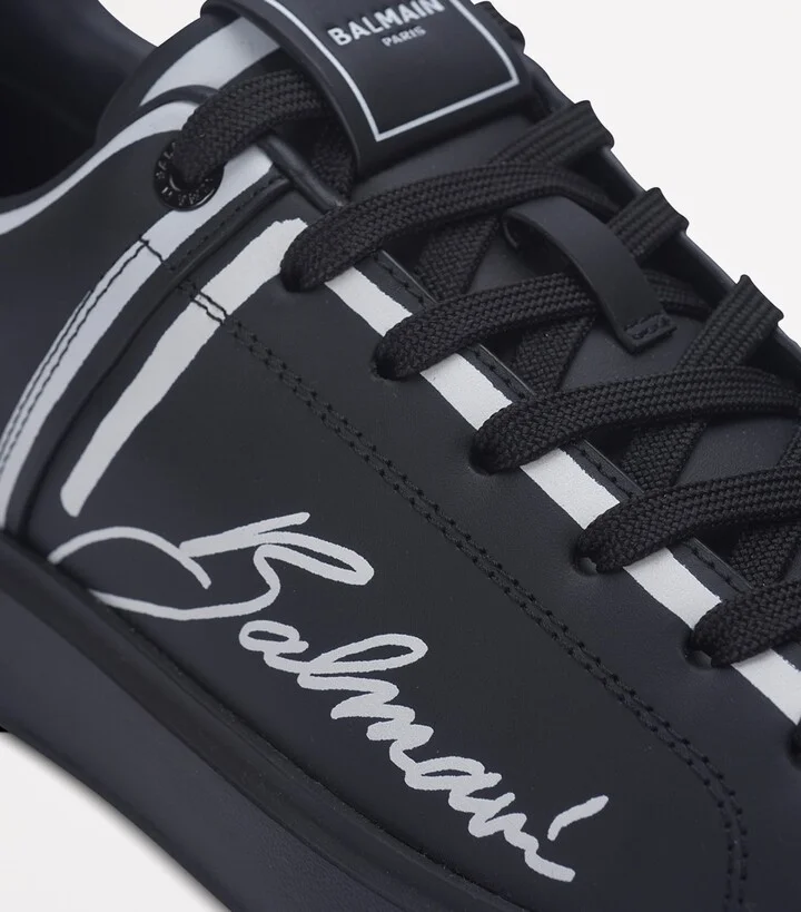 Balmain Calfskin B-Court Printed Sneakers - Image 5