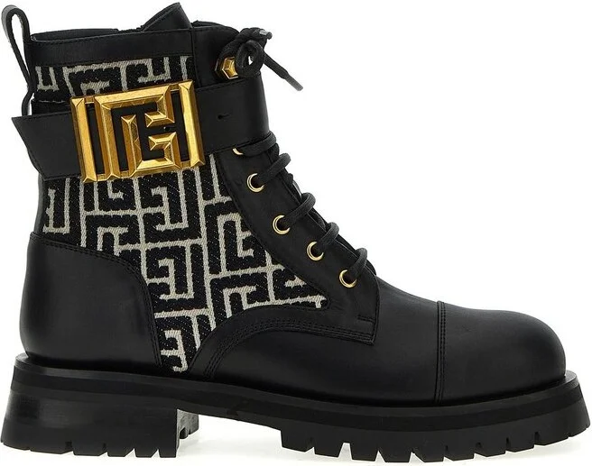 Balmain Charlie Monogram Jacquard Ranger Boots
