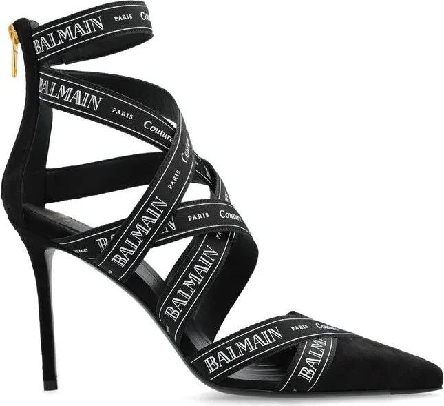 Balmain Couture Ribbon Crossover Strap Pumps