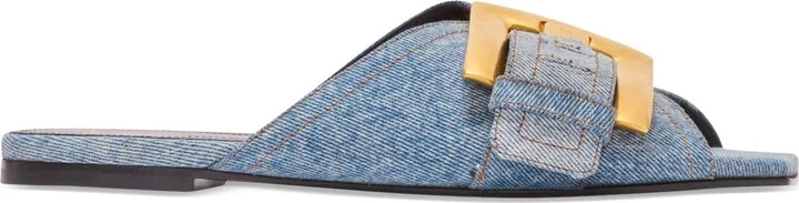 Balmain Denim Anthem Sandals