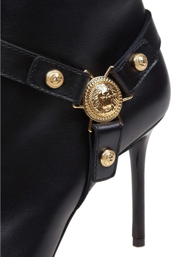 Balmain 'Eva' Black Leather Ankle Boots - Image 4