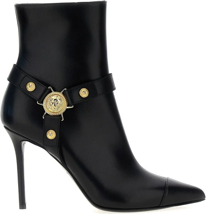 Balmain 'Eva' Black Leather Ankle Boots