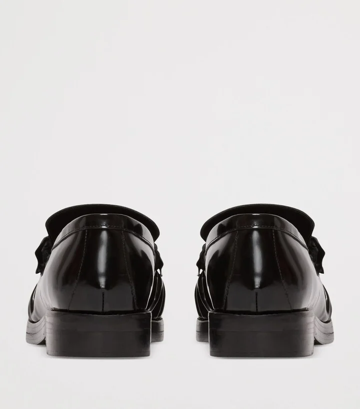 Balmain Glazed Leather Loafers - Image 5