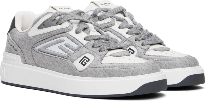 Balmain Gray B-Court Skate Sneakers - Image 4