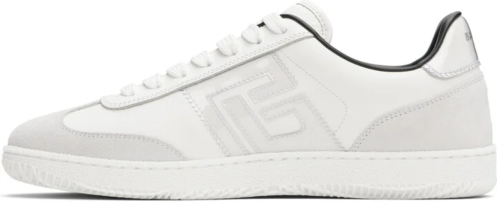 Balmain Gray & White Suede 'Balmain' Swan Sneakers - Image 3