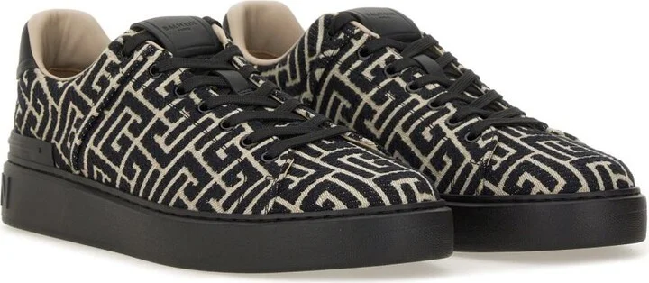 Balmain Jacquard "B-Court" Sneakers - Image 2