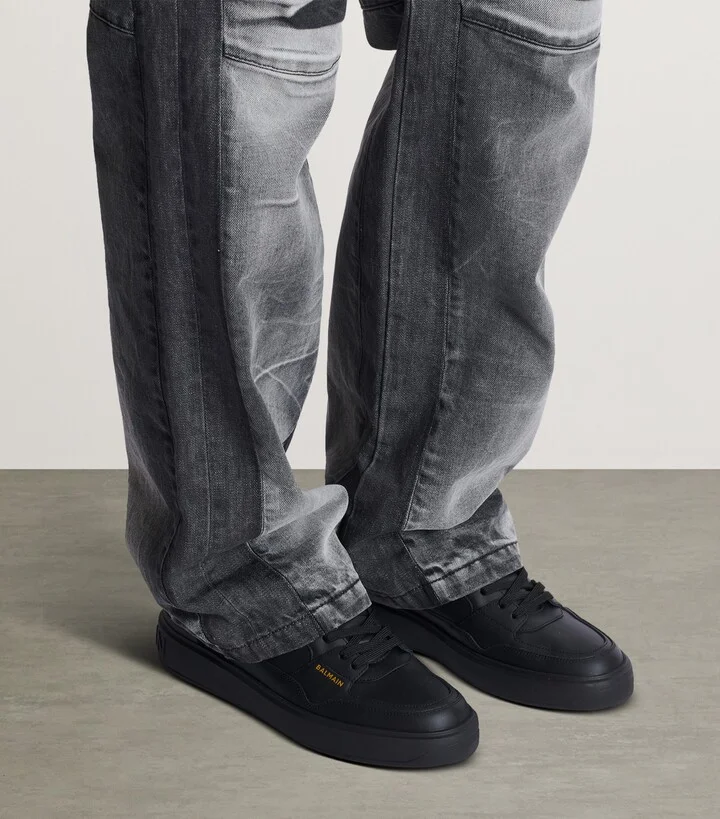 Balmain Leather B-Court Flip Sneakers - Image 3