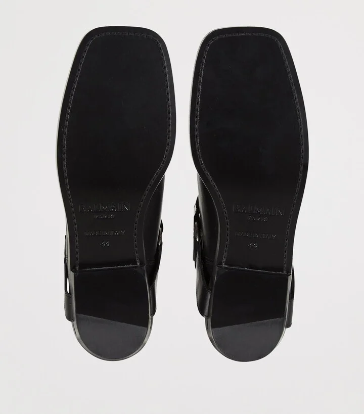 Balmain Leather Biker Ankle Boots - Image 2