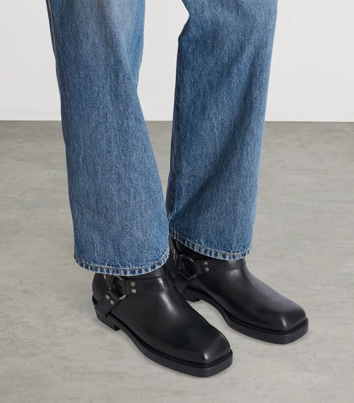 Balmain Leather Biker Ankle Boots - Image 3